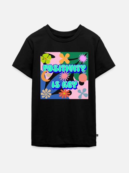 Positivity is key - Teenager Premium Bio T-Shirt - Schwarz