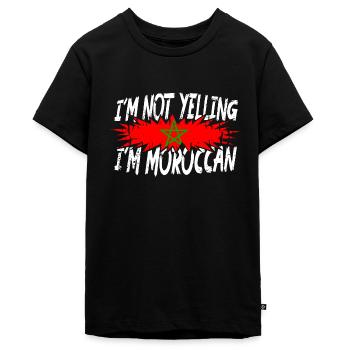 Je ne crie pas que je suis marocain - T-shirt Premium bio Ado - noir - Devant - AI Model Teenager Male light (155cm)