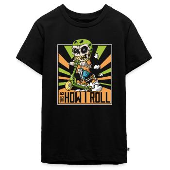 Stunt Scooter Scooter Skater Skating - Teenager Premium Bio T-Shirt - Schwarz - Vorne - AI Model Teenager Male light (155cm)