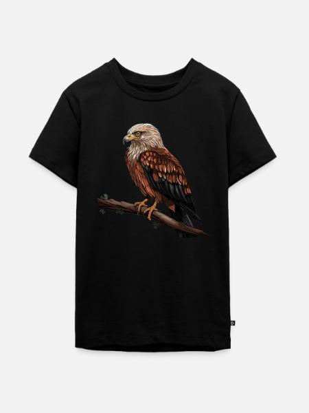 Roter Milan Vogel Greifvogel - Teenager Premium Bio T-Shirt - Schwarz