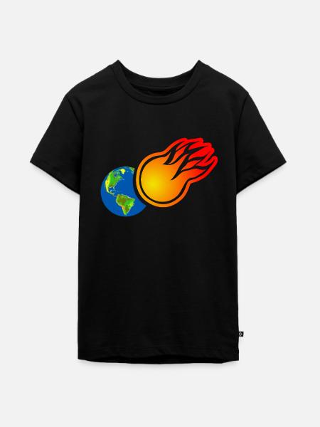 Erde und Komet - Teenager Premium Bio T-Shirt - Schwarz
