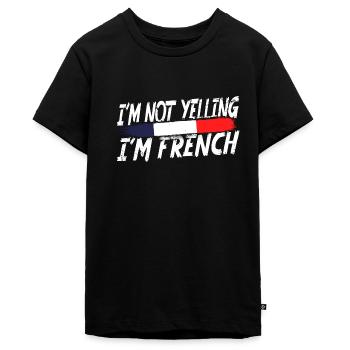 Je ne crie pas, je suis Français - T-shirt Premium bio Ado - noir - Devant - AI Model Teenager Male light (155cm)