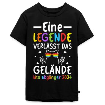 Kindergarten Kita Abgänger 2024 - Teenager Premium Bio T-Shirt - Schwarz - Vorne - AI Model Teenager Male light (155cm)