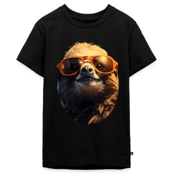 Faultier - Teenager Premium Bio T-Shirt - Schwarz - Vorne - AI Model Teenager Male light (155cm)