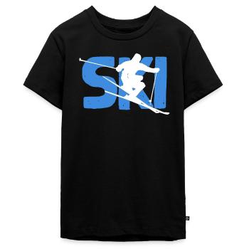Skifahren - Teenager Premium Bio T-Shirt - Schwarz - Vorne - AI Model Teenager Male light (155cm)
