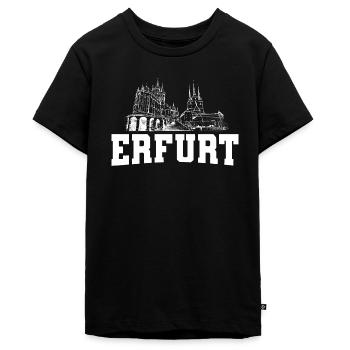 Erfurt - Teenager Premium Bio T-Shirt - Schwarz - Vorne - AI Model Teenager Male light (155cm)