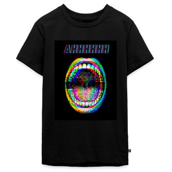 Ahhhhhh, Mund - Teenager Premium Bio T-Shirt - Schwarz - Vorne - AI Model Teenager Male light (155cm)