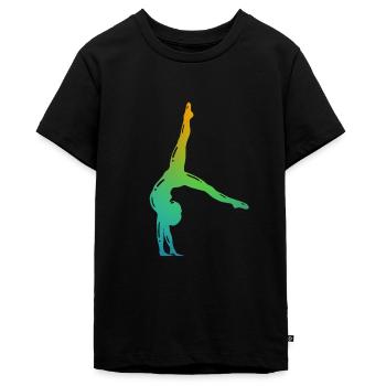 Turnerin in Farbe - Turnen - Turner - Teenager Premium Bio T-Shirt - Schwarz - Vorne - AI Model Teenager Male light (155cm)