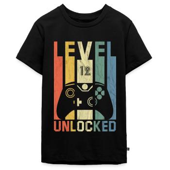 Gamer 12 jaar verjaardag gokken gokker cadeau - Tieners Premium Bio T-shirt - zwart - Voor - AI Model Teenager Male light (155cm)