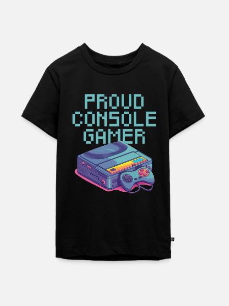 Proud Console Gamer - leicht - Teenager Premium Bio T-Shirt - Schwarz