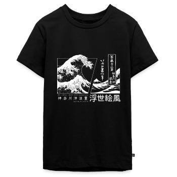 die große Welle vor Kanagawa Japan - Teenager Premium Bio T-Shirt - Schwarz - Vorne - AI Model Teenager Male light (155cm)
