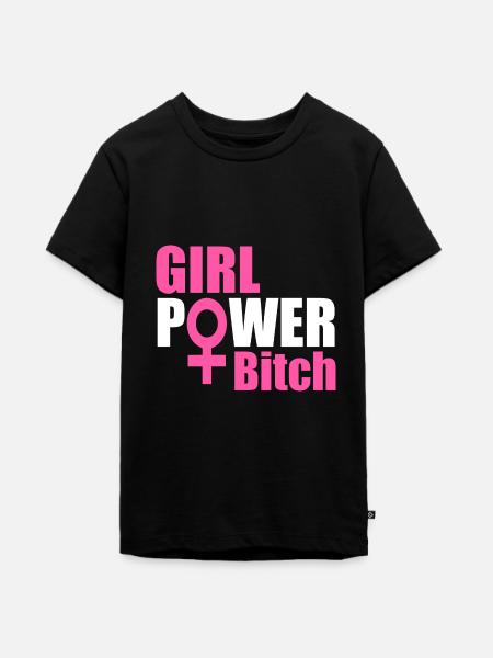 Mädchenpower - Teenager Premium Bio T-Shirt - Schwarz