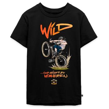 Die Wilden Kerle Vanessa auf Fahrrad - Teenager Premium Bio T-Shirt - Schwarz - Vorne - AI Model Teenager Male light (155cm)