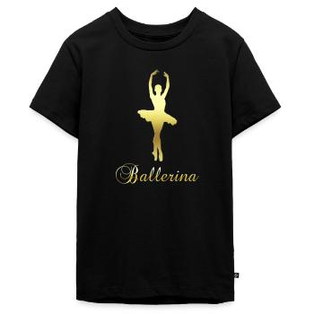 Ballerine Danseuse Ballet Or - T-shirt Premium bio Ado - noir - Devant - AI Model Teenager Male light (155cm)