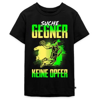 Suche Gegner Keine Opfer Basketball - Teenager Premium Bio T-Shirt - Schwarz - Vorne - AI Model Teenager Male light (155cm)