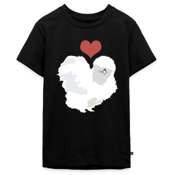 Silkie Poulet Poulet Poulet Poule Agriculteur - T-shirt Premium bio Ado - noir - Devant - AI Model Teenager Male light (155cm)