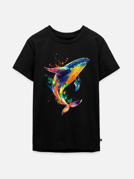 Wal Pop Art Bunt - Teenager Premium Bio T-Shirt - Schwarz