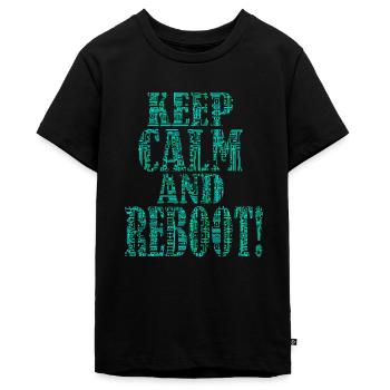 Keep calm and reboot - IT Admimistrator Admin EDV - Teenager Premium Bio T-Shirt - Schwarz - Vorne - AI Model Teenager Male light (155cm)