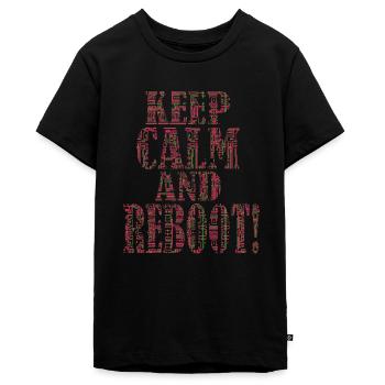 Keep calm and reboot - IT Admimistrator Admin EDV - Teenager Premium Bio T-Shirt - Schwarz - Vorne - AI Model Teenager Male light (155cm)