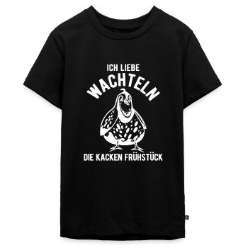 Wachtel Wachteln - Teenager Premium Bio T-Shirt - Schwarz - Vorne - AI Model Teenager Male light (155cm)