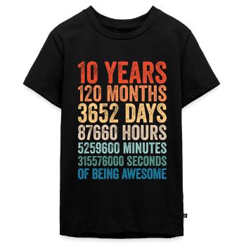 10 years 10th birthday gift 10 year old child - Teenager Premium Organic T-Shirt - black - Front - AI Model Teenager Male light (155cm)
