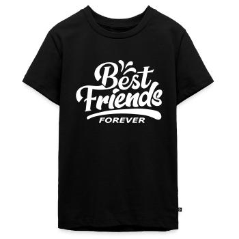 Beste Freunde für immer - Bestie Geschenkidee - Teenager Premium Bio T-Shirt - Schwarz - Vorne - AI Model Teenager Male light (155cm)