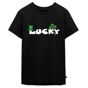 Chanceux - T-shirt Premium bio Ado - noir - Devant - AI Model Teenager Male light (155cm)