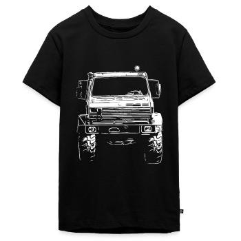 Unimog , Nutzfahrzeug, Lkw, Unimog 406, Traktor - Teenager Premium Bio T-Shirt - Schwarz - Vorne - AI Model Teenager Male light (155cm)