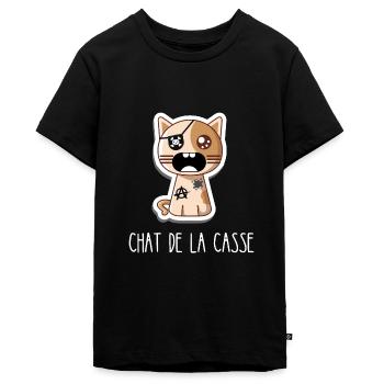 Chat de la casse - T-shirt Premium bio Ado - noir - Devant - AI Model Teenager Male light (155cm)
