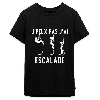 J'peux pas j'ai escalade - T-shirt Premium bio Ado - noir - Devant - AI Model Teenager Male light (155cm)
