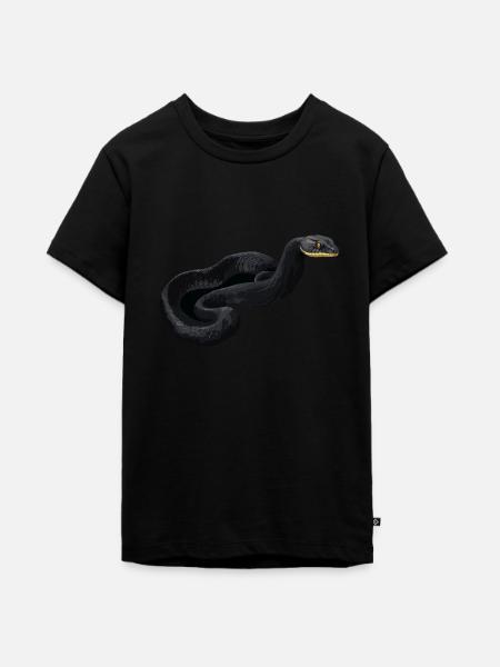 Schwarze Mamba Schlange - Teenager Premium Bio T-Shirt - Schwarz
