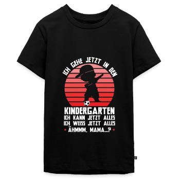 Kindergartenanfang Kindergarten Kindergartenkind G - Teenager Premium Bio T-Shirt - Schwarz - Vorne - AI Model Teenager Male light (155cm)