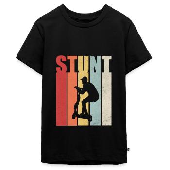 Stunt Scooter Roller Rollerfahrer Geschenk - Teenager Premium Bio T-Shirt - Schwarz - Vorne - AI Model Teenager Male light (155cm)