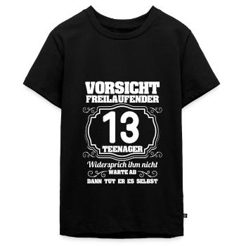 Teenager 13.Geburtstag 13 Jahre Geschenk - Teenager Premium Bio T-Shirt - Schwarz - Vorne - AI Model Teenager Male light (155cm)