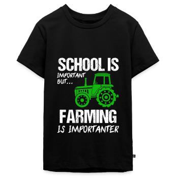 Landwirtschaft Farmer Farm Geschenk - Teenager Premium Bio T-Shirt - Schwarz - Vorne - AI Model Teenager Male light (155cm)