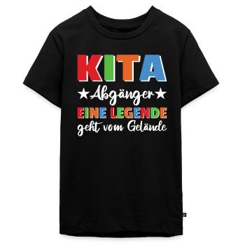 Kindergarten Abschied Hallo Schule ich bin soweit! - Teenager Premium Bio T-Shirt - Schwarz - Vorne - AI Model Teenager Male light (155cm)