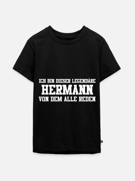 Hermann Name Design - Teenager Premium Bio T-Shirt - Schwarz