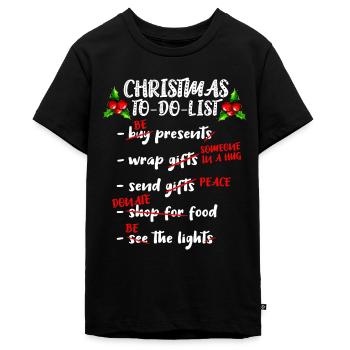 Christmas to do List Advent Weihnachten Nikolaus - Teenager Premium Bio T-Shirt - Schwarz - Vorne - AI Model Teenager Male light (155cm)