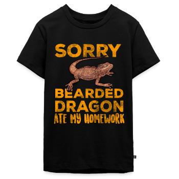 Bearded Dragon - Teenager Premium Organic T-Shirt - black - Front - AI Model Teenager Male light (155cm)