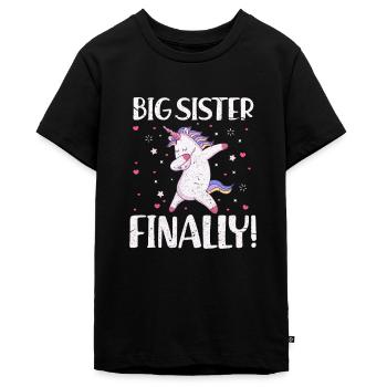 Grosse Schwester - Teenager Premium Bio T-Shirt - Schwarz - Vorne - AI Model Teenager Male light (155cm)