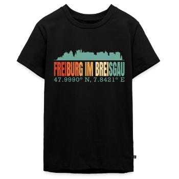 Freiburg - Teenager Premium Bio T-Shirt - Schwarz - Vorne - AI Model Teenager Male light (155cm)