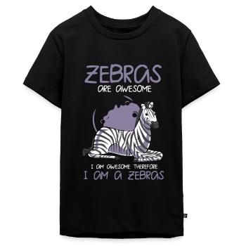Zebra - Teenager Premium Bio T-Shirt - Schwarz - Vorne - AI Model Teenager Male light (155cm)