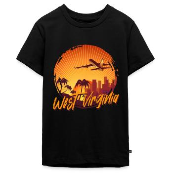 Virginie-Occidentale - T-shirt Premium bio Ado - noir - Devant - AI Model Teenager Male light (155cm)