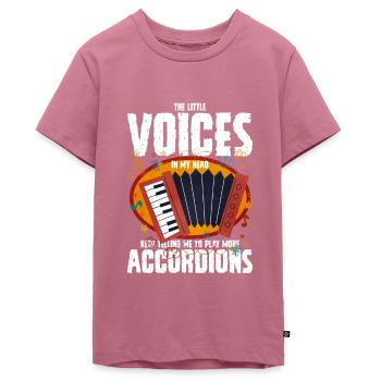 Accordéon Polka Musique Cadeau - T-shirt Premium bio Ado - mauve - Devant - AI Model Teenager Male light (155cm)