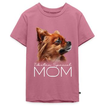 Maman épagneul tibétain - T-shirt Premium bio Ado - mauve - Devant - AI Model Teenager Male light (155cm)