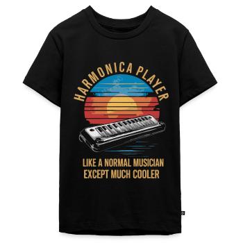 Keytar Keyboard Geschenk - Teenager Premium Bio T-Shirt - Schwarz - Vorne - AI Model Teenager Male light (155cm)