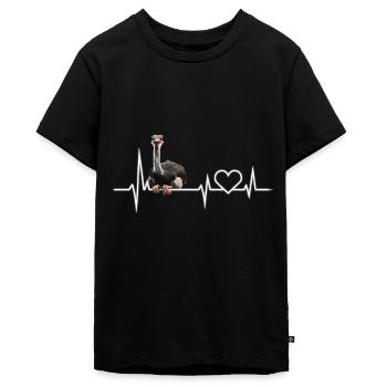 Strauß - Teenager Premium Bio T-Shirt - Schwarz - Vorne - AI Model Teenager Male light (155cm)