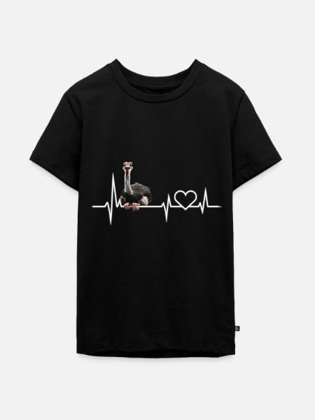 Strauß - Teenager Premium Bio T-Shirt - Schwarz