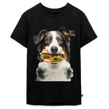 Berger australien - T-shirt Premium bio Ado - noir - Devant - AI Model Teenager Male light (155cm)