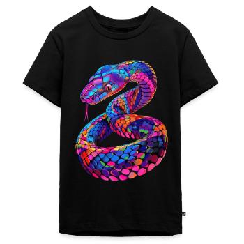 Schlange - Teenager Premium Bio T-Shirt - Schwarz - Vorne - AI Model Teenager Male light (155cm)